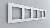 Рамка на 5 постов, Berlin 02-1, белый (02-1P501) с теневым контуром