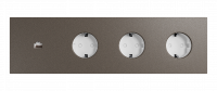 Рамка на 4 поста, Berlin Premium 05, розетка Schuko x3 + розетка RJ45 алюм., шоко